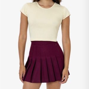 American Apparel Red Pleated Tennis Skirt